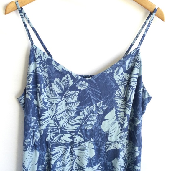 A.n.a. New Approach Summer Dress XXL Rayon Ruffle Hem Blues Vacation Beach - Picture 3 of 11